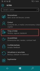 Windows Phone, Windows 10 Mobile, schimba, limba, afisare