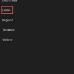 Windows Phone, Windows 10 Mobile, schimba, limba, afisare