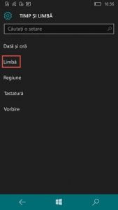 Windows Phone, Windows 10 Mobile, schimba, limba, afisare