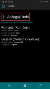 Windows Phone, Windows 10 Mobile, schimba, limba, afisare
