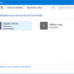 Fereastra Gestionare conturi