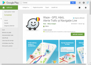Aplicația Waze în Magazin Google Play