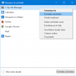 Închide aplicații din vizualizarea compactă a Managerului de activități