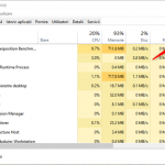 Sortarea aplicațiilor după utilizarea cipurilor grafice, în Managerul de activități