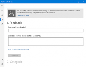 Folosește Centrul de feedback pentru a-ți spune părerea