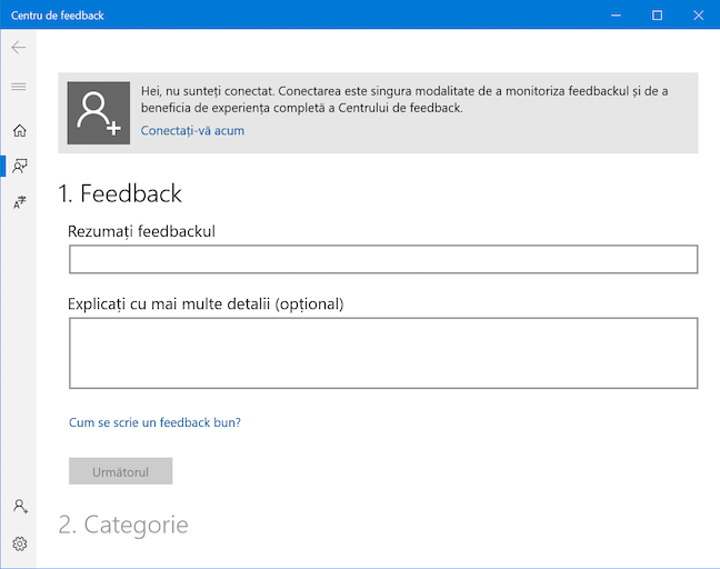 Folosește Centrul de feedback ca să-ți spui părerea