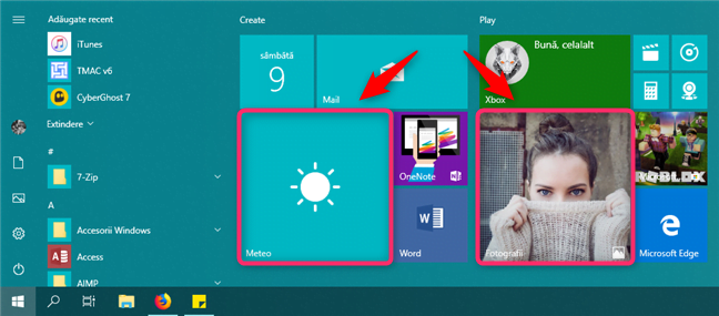 Dale mari în Meniul Start din Windows 10