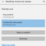 Windows 10, Microsoft Edge, motor de cautare