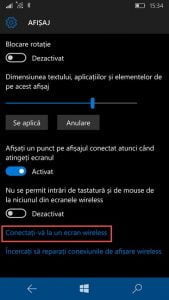 Windows 10 Mobile, proiecteaza, imagine, ecran, wireless, Miracast