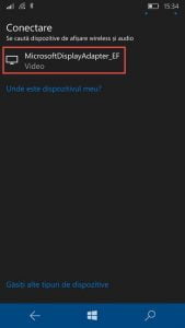 Windows 10 Mobile, proiecteaza, imagine, ecran, wireless, Miracast