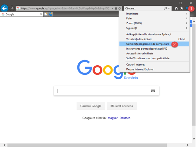 Internet Explorer, motor de cautare
