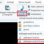 Windows, Movie Maker, adauga, muzica, filme