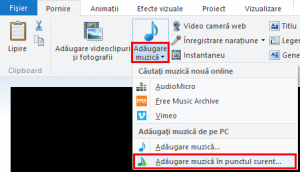 Windows, Movie Maker, adauga, muzica, filme