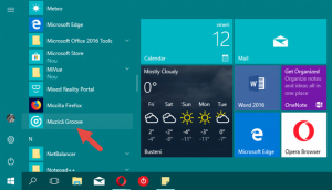 Windows 10, Muzica, Groove