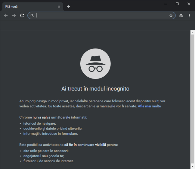 Google Chrome nu permite redeschiderea filelor închise în modul Incognito