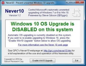 Never10, blocheaza, upgrade, actualizarea, Windows 10, mesaje, reclame