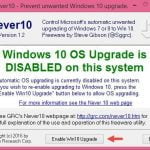 Never10, blocheaza, upgrade, actualizarea, Windows 10, mesaje, reclame