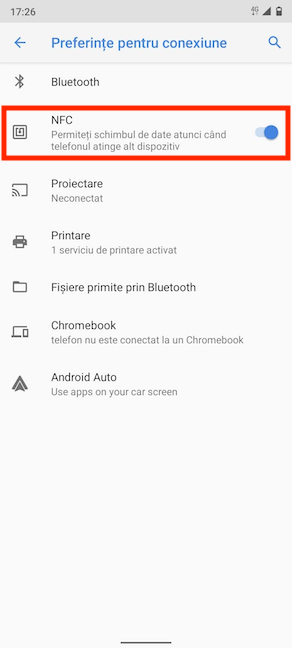 Activează NFC pe Android