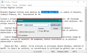Utilizarea Notepad pentru a găsi un text într-un document