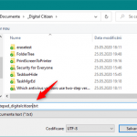 Salvarea unui document cu Notepad
