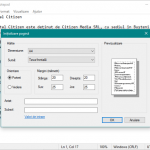Setări din Inițializare pagină disponibile în Notepad