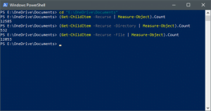Utilizarea PowerShell pentru a număra recursiv toate fișierele și folderele dintr-un folder