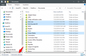 Utilizarea Explorer pentru a număra elementele selectate dintr-un folder