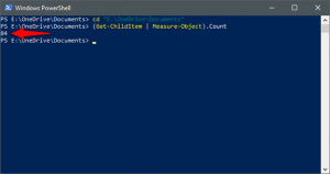 Utilizarea PowerShell pentru a număra fișierele și folderele dintr-un folder