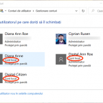 Selectează Contul local pe care-l redenumești