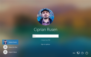 Ecranul de conectare din Windows 10