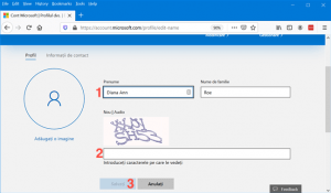 Introdu un nume nou și caracterele captcha, după care apasă Salvați