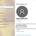 Apasă Gestionați contul Microsoft