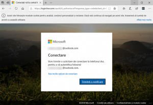 Autentificarea la contul tău Microsoft