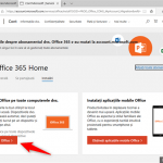 Apăsarea legăturii Instalați Office