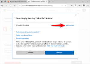 Alegerea altor opțiuni în locul opțiunii standard Office 365 pe 32 de biți