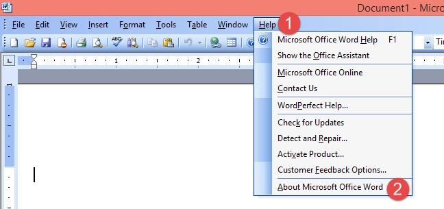 Despre Microsoft Office Word, în Office 2003
