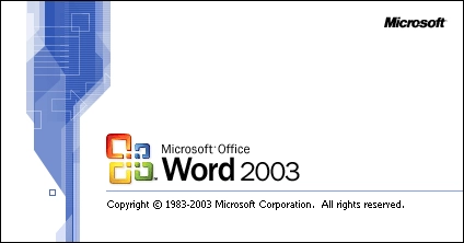 Pornește Word în Office 2003