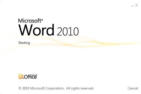 Pornește Word în Office 2010