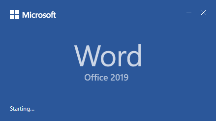 Pornește Word în Office 2019