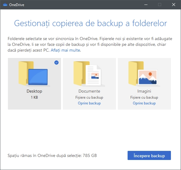 OneDrive poate să protejeze folderele importante de pe PC-urile tale