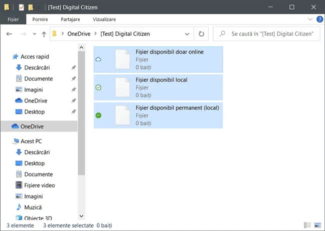 Fișiere la cerere OneDrive