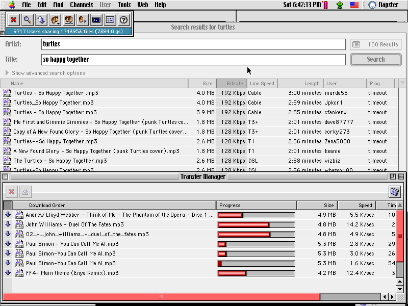Napster, un program ce folosea P2P