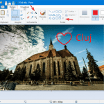 Scriere și desenare peste o imagine în Paint