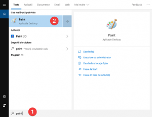 Caută Paint în Windows 10