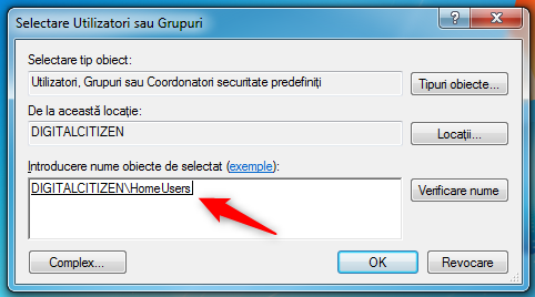 Partajarea unui folder cu grupul de domiciliu în Windows 7