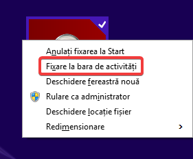Fixare la bara de activități în Windows 8.1
