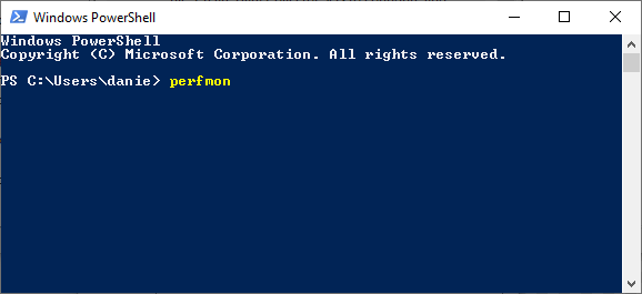 Deschide Performance Monitor în PowerShell