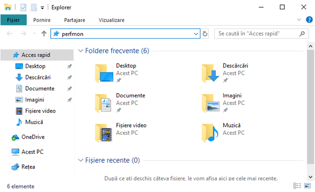 Deschide Performance Monitor în File Explorer