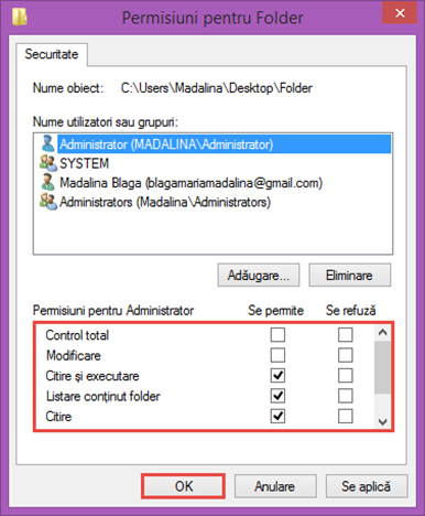 permisiuni, fisiere, foldere, schimba, Windows 8.1, Windows 7