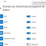 Activează comutatoarele pictogramelor pe care vrei să le activezi